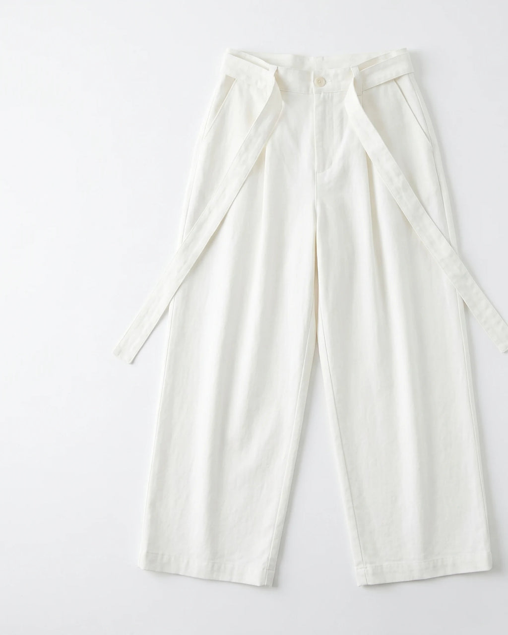 Textured Belted Balloon Trousers
