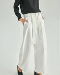 Textured Belted Balloon Trousers