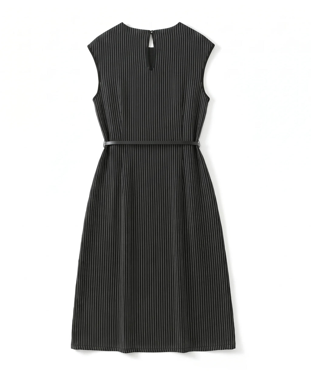 Striped Belted A-Line Midi Dress
