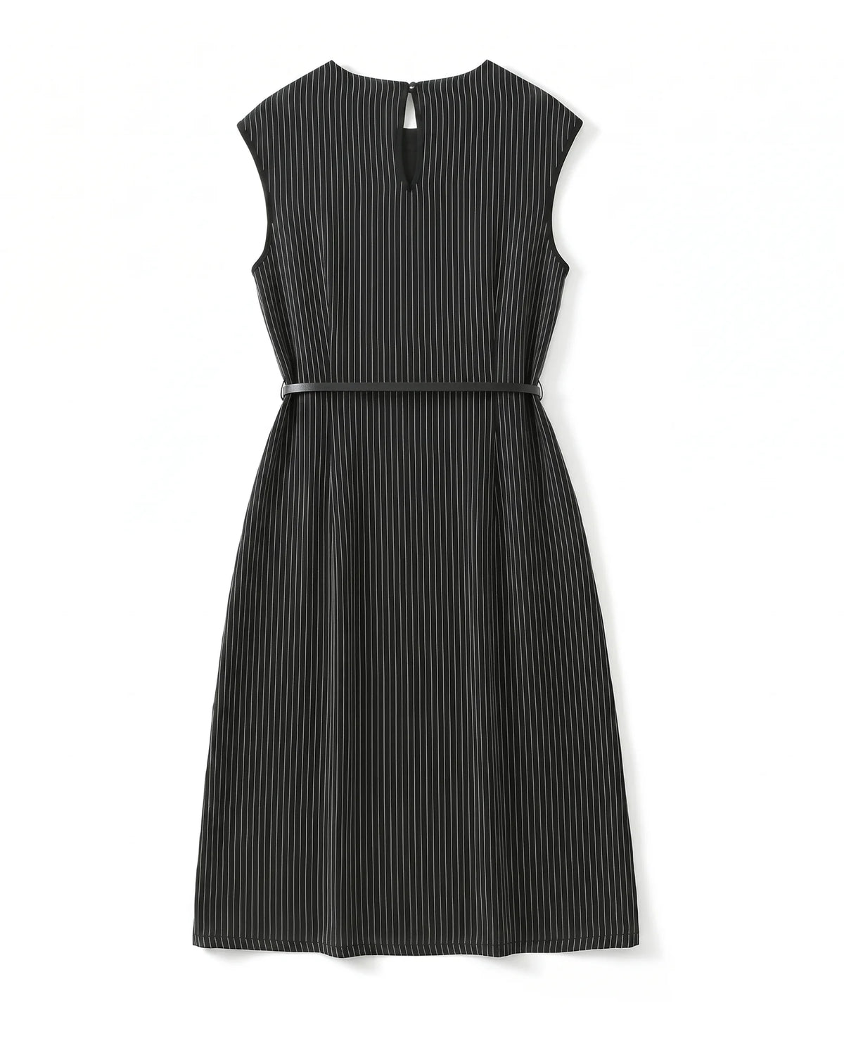 Striped Belted A-Line Midi Dress