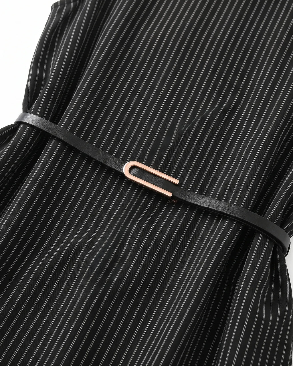 Striped Belted A-Line Midi Dress