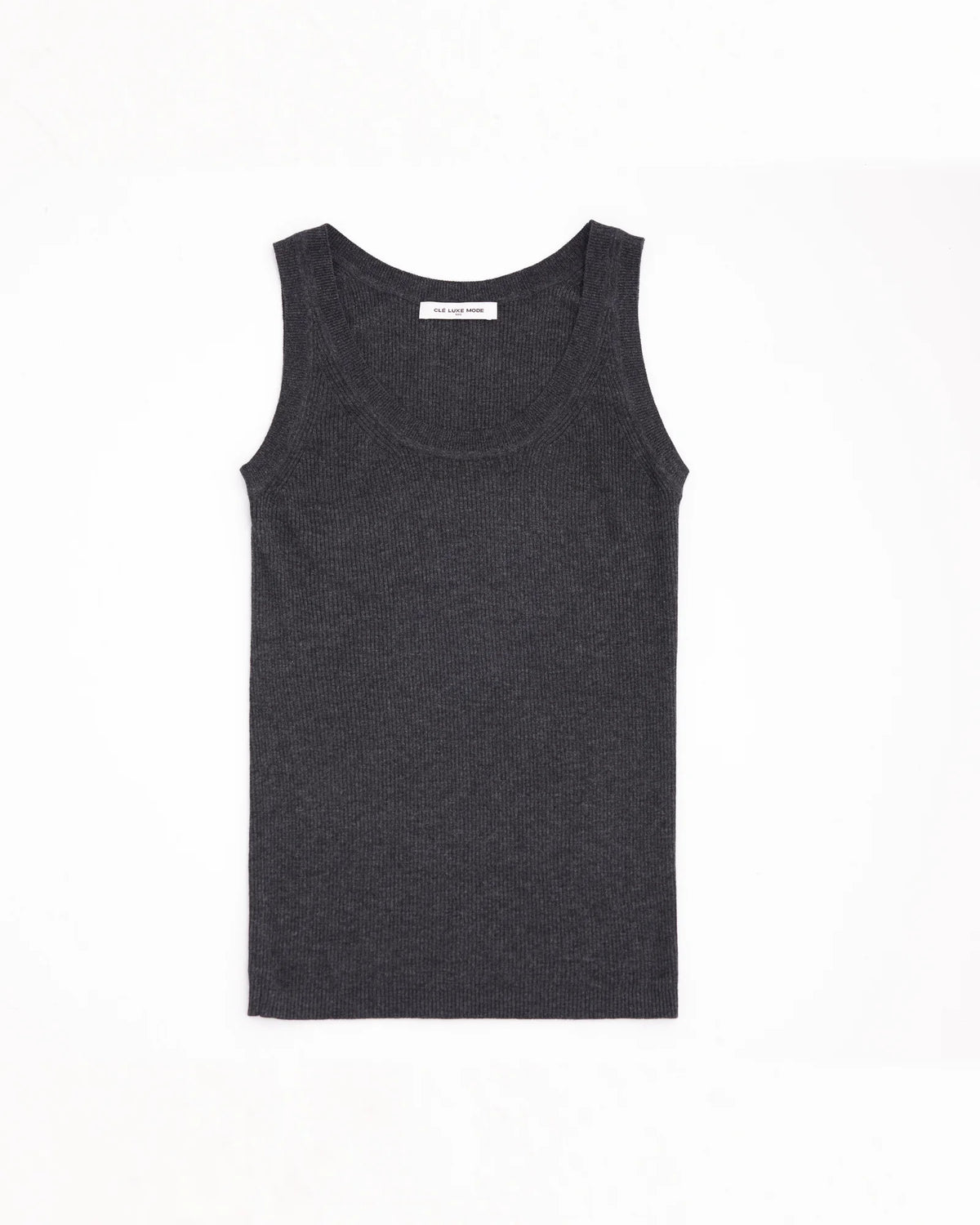 A+ Collection Cashmere Triacetate Ribbed Tank Top