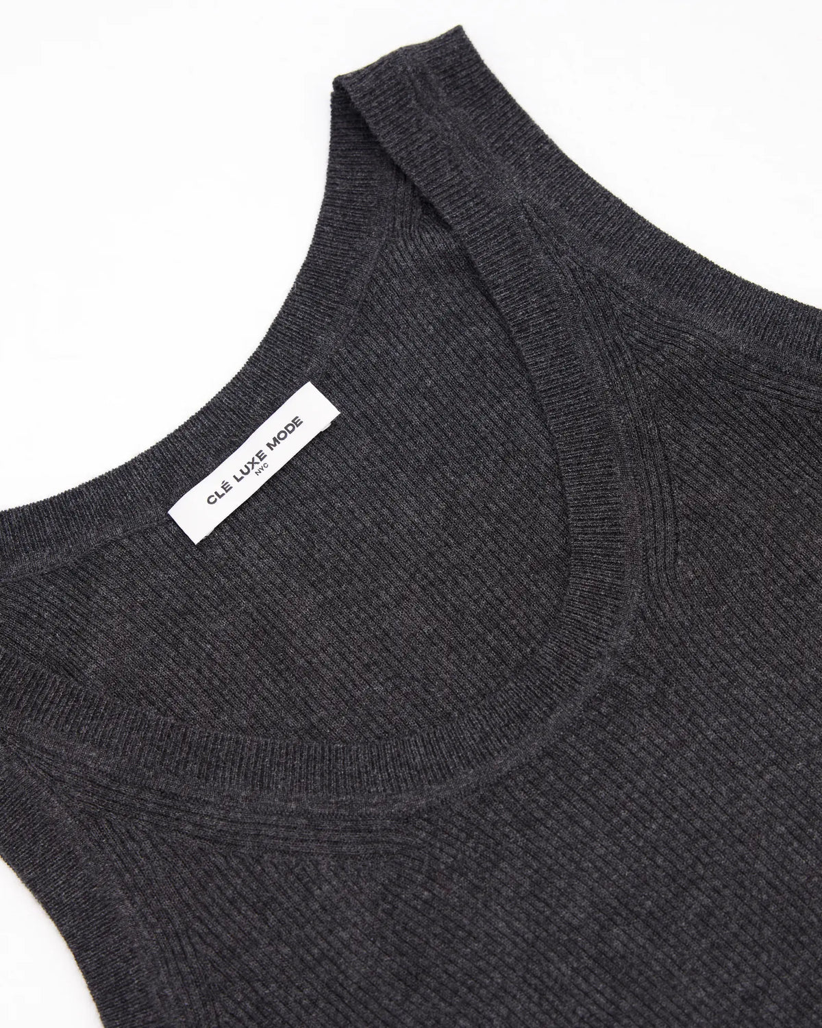 A+ Collection Cashmere Triacetate Ribbed Tank Top