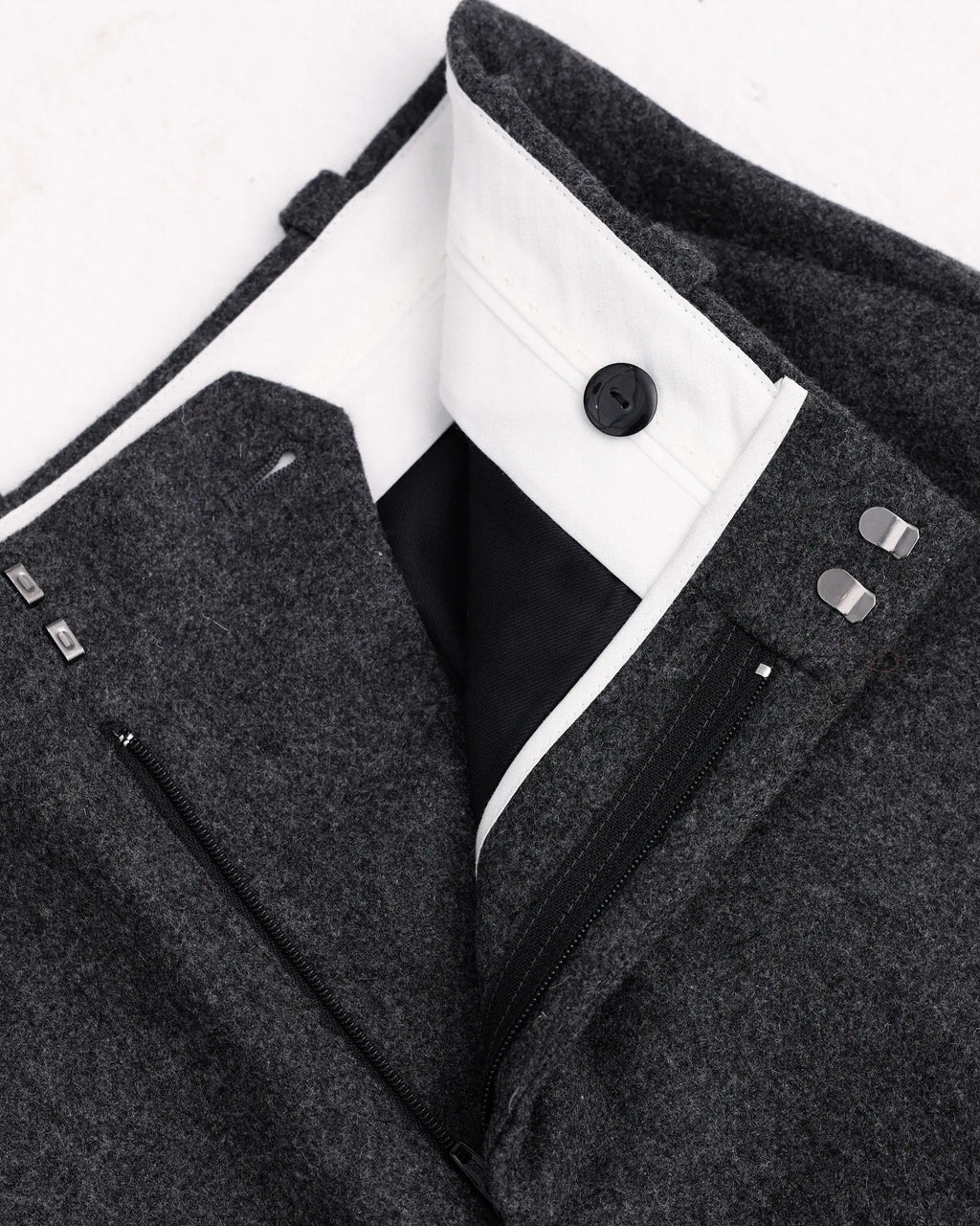 Pure Wool Single-Pleat Wide-Leg Trousers