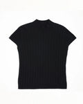 A+ Collection Wool Cashmere Pearl-Fiber Cable-Knit Top