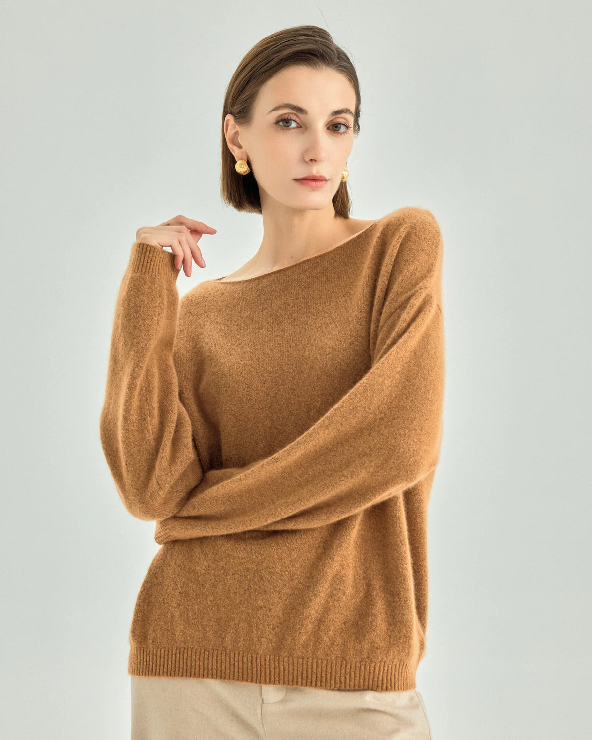 Cashmere Silk Boat-Neck Sweater