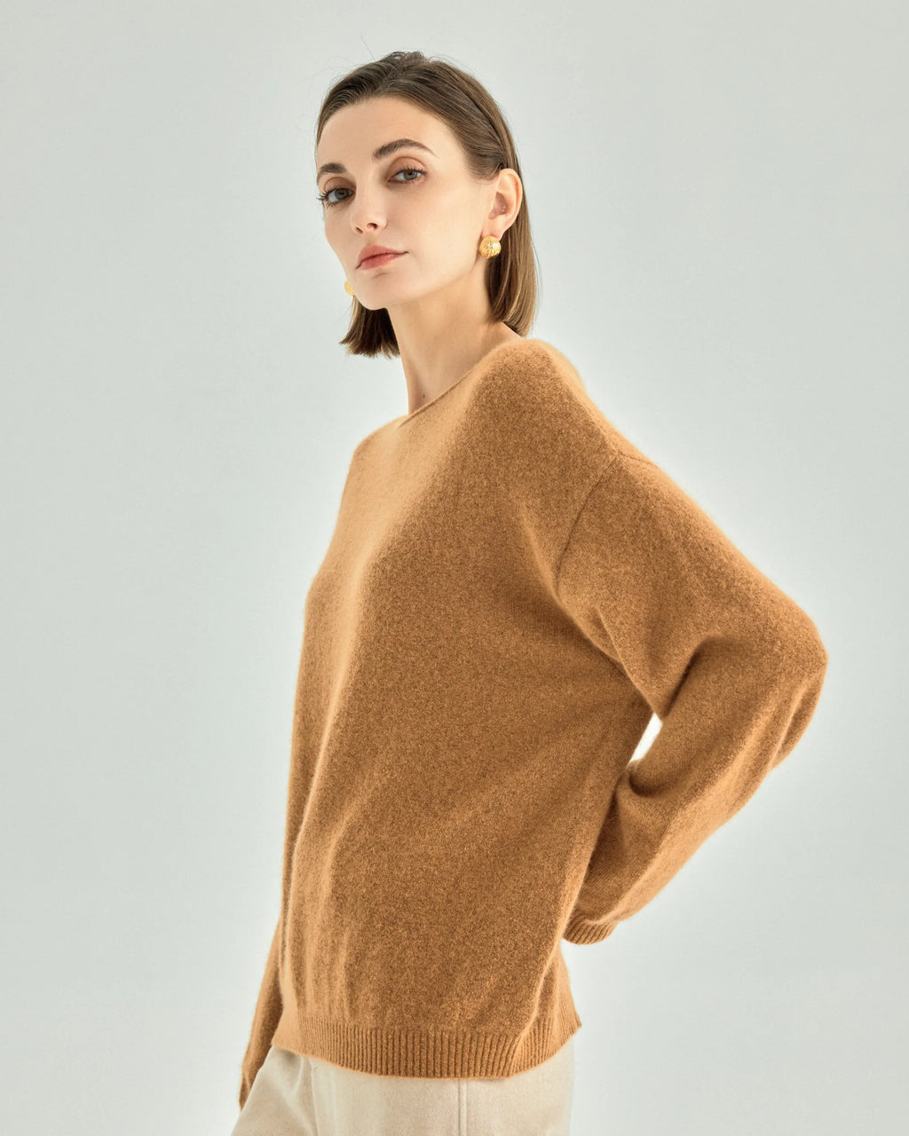 Cashmere Silk Boat-Neck Sweater