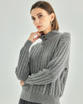 Pure Cashmere Cable-Knit Polo Sweater