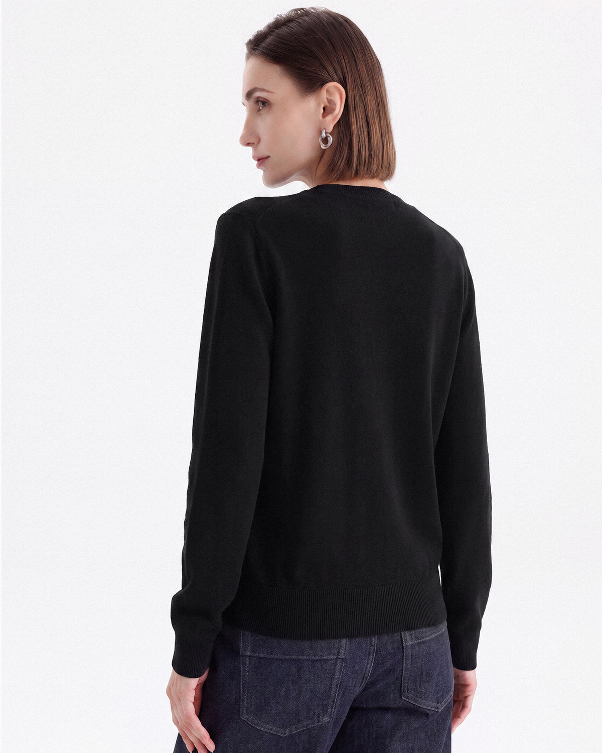 Pure Mongolian Cashmere Crewneck Cardigan