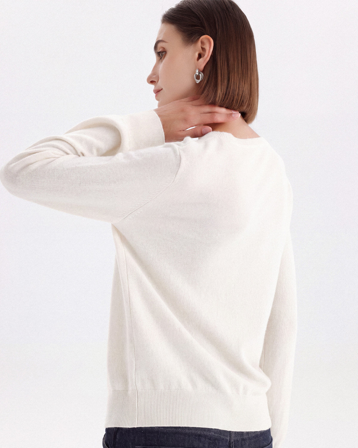 Pure Mongolian Cashmere Crewneck Cardigan