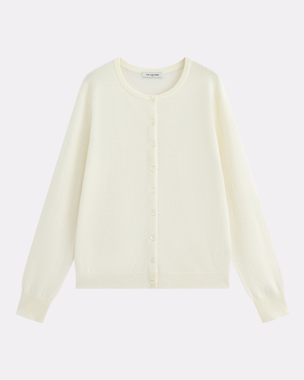 Pure Mongolian Cashmere Crewneck Cardigan