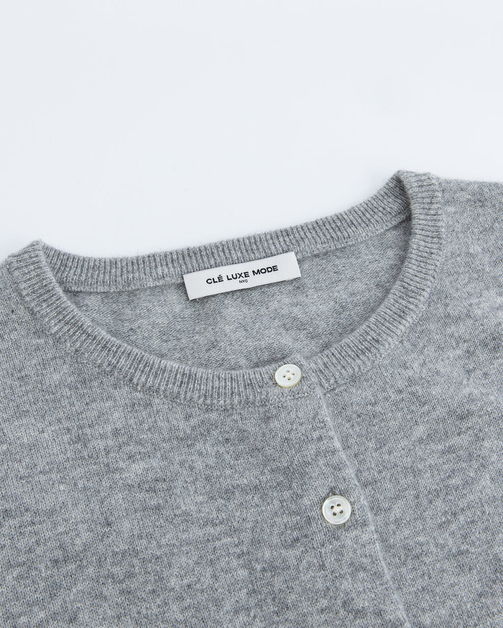 Pure Mongolian Cashmere Crewneck Cardigan