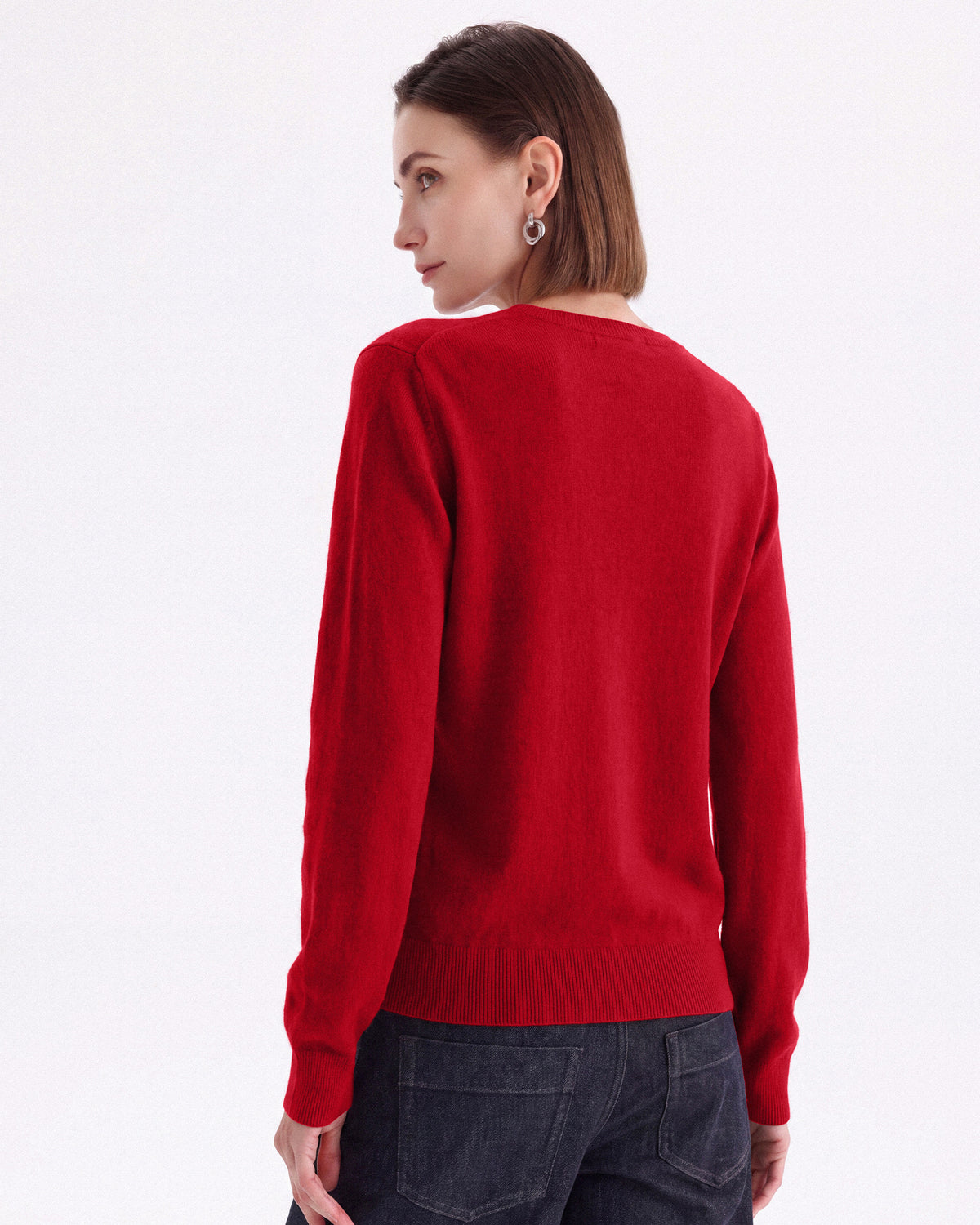 Pure Mongolian Cashmere Crewneck Cardigan