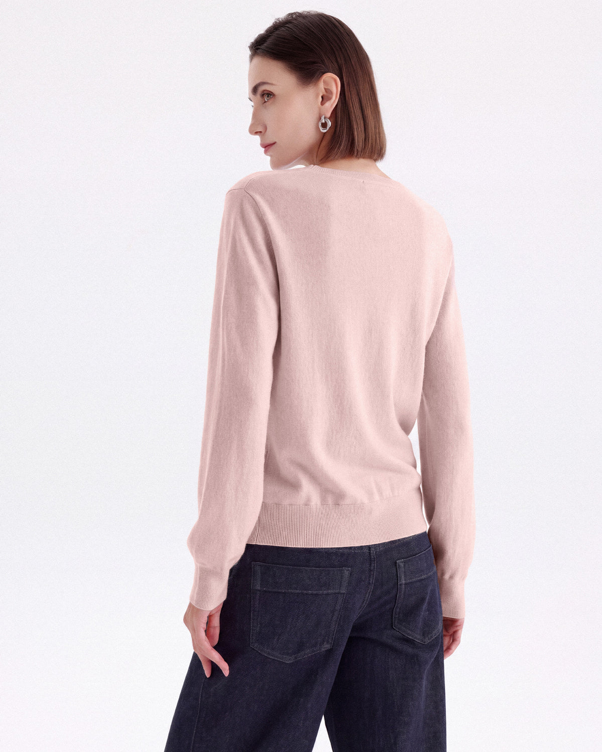 Pure Mongolian Cashmere Crewneck Cardigan