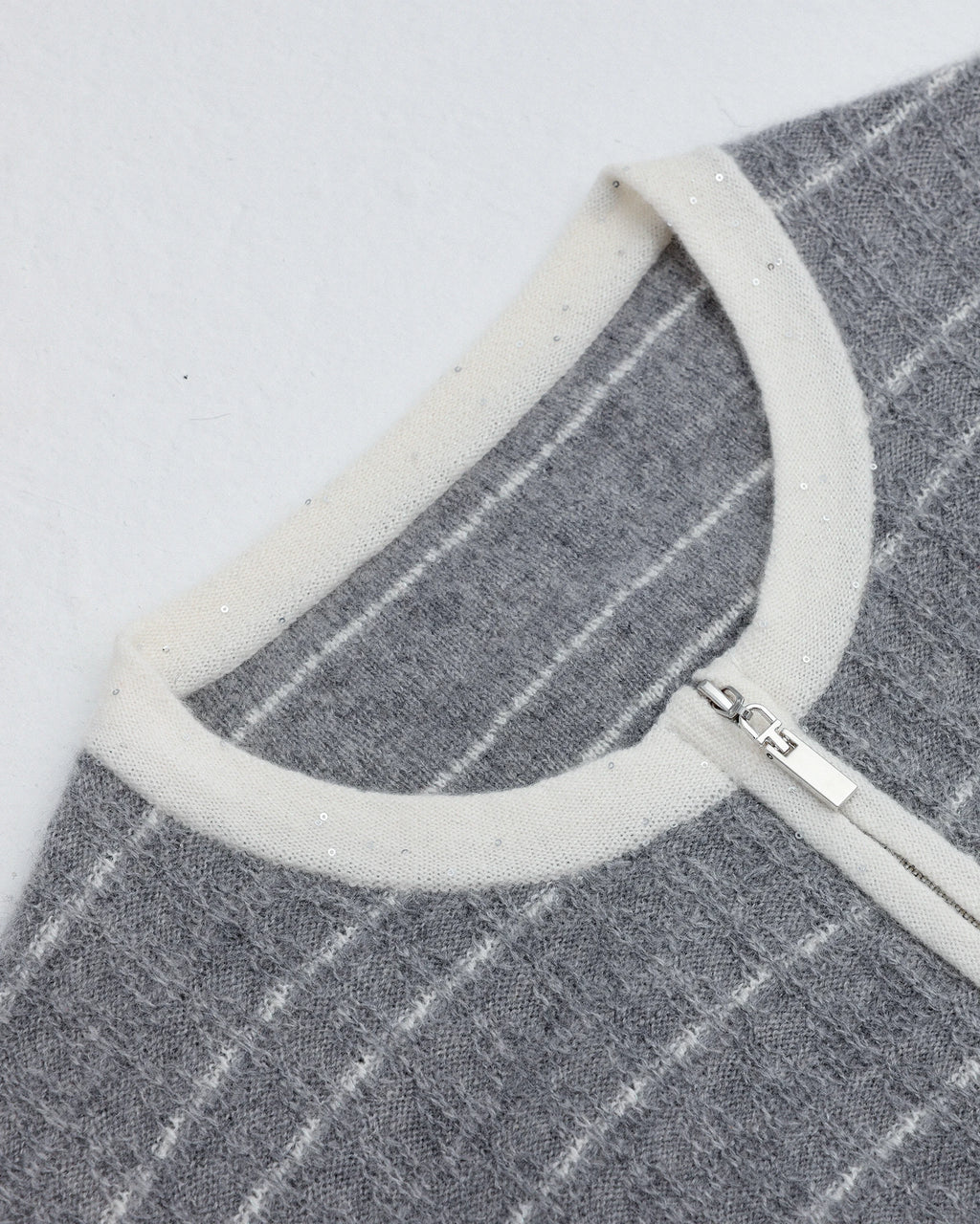 Pure Cashmere Striped Zip Cardigan