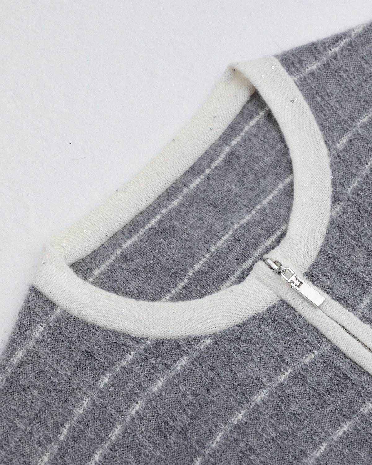 Pure Cashmere Striped Zip Cardigan