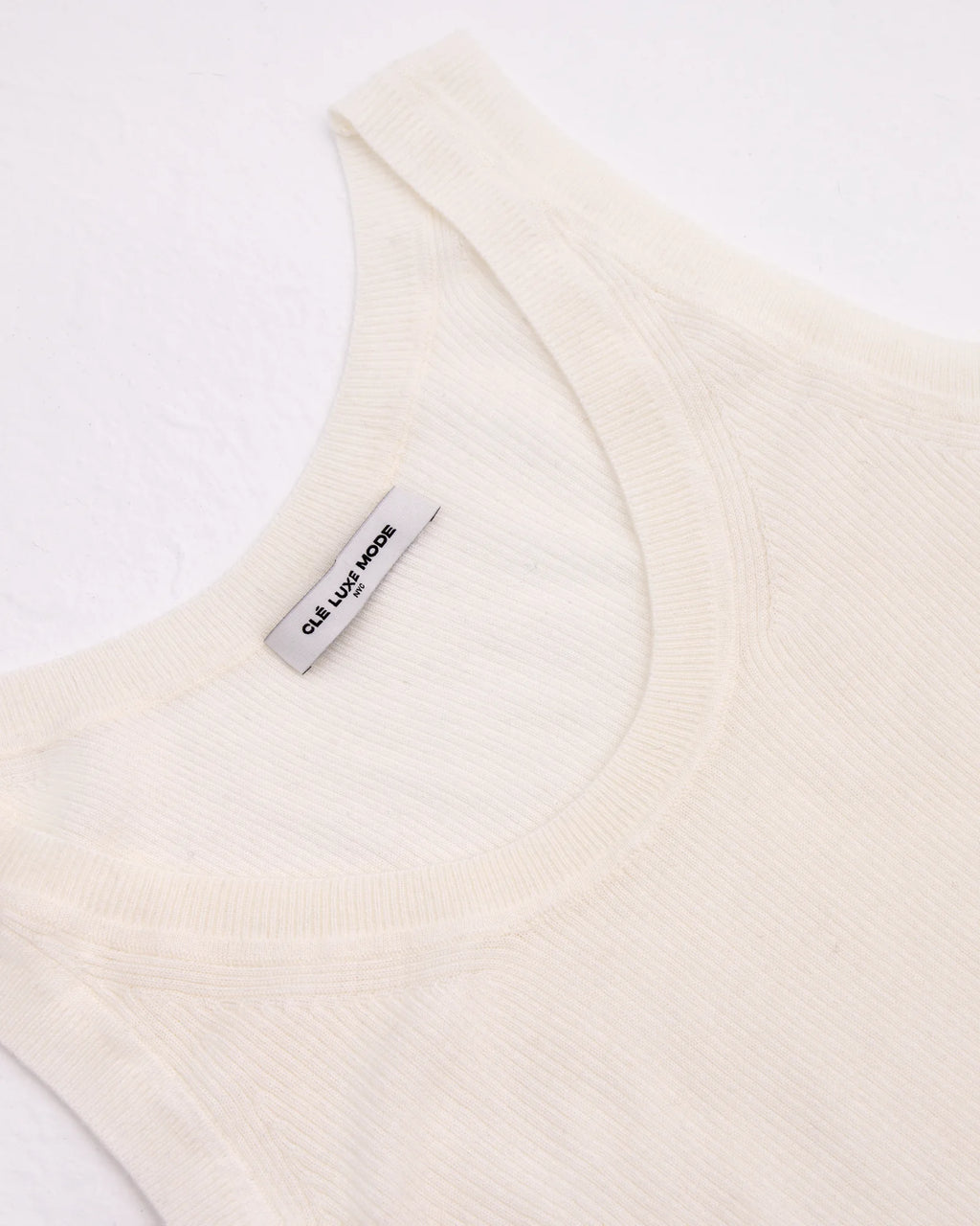 A+ Collection Cashmere Triacetate Ribbed Tank Top