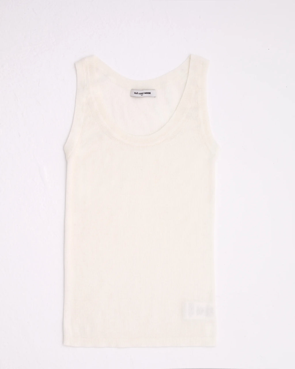 A+ Collection Cashmere Triacetate Ribbed Tank Top