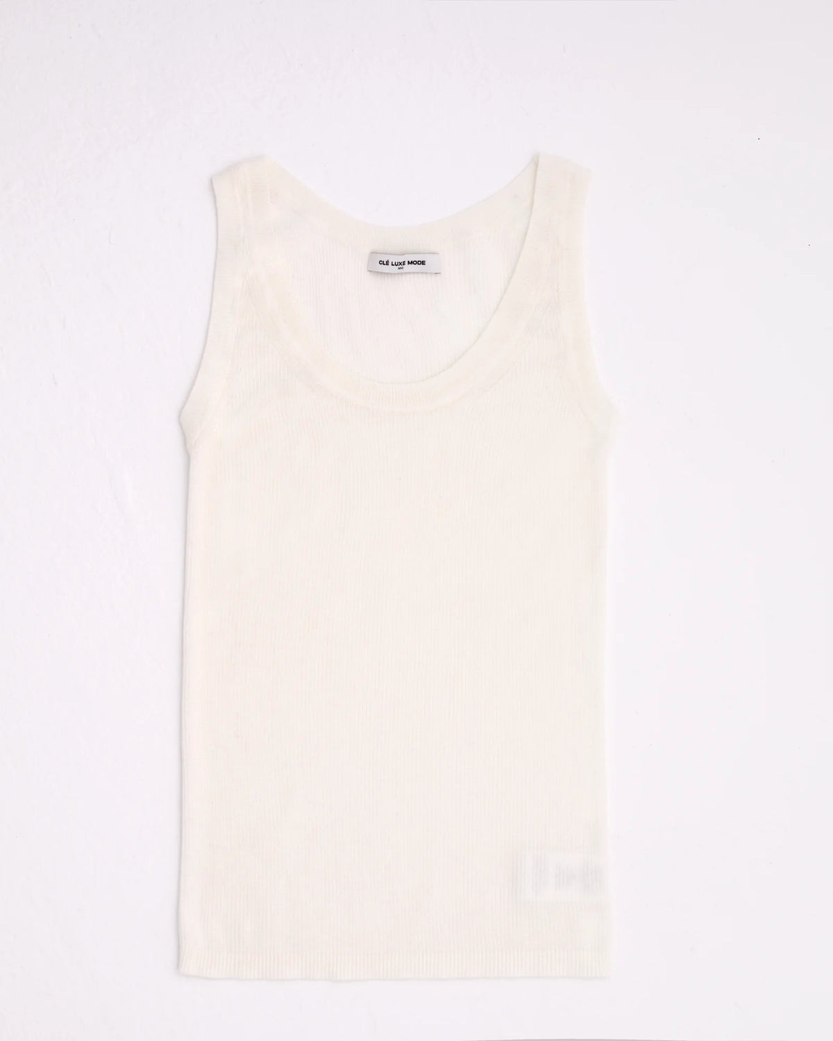 A+ Collection Cashmere Triacetate Ribbed Tank Top
