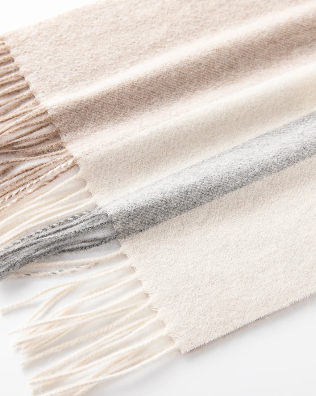 Check & Color-Block Cashmere Scarf - 70.87 x 11.81 in