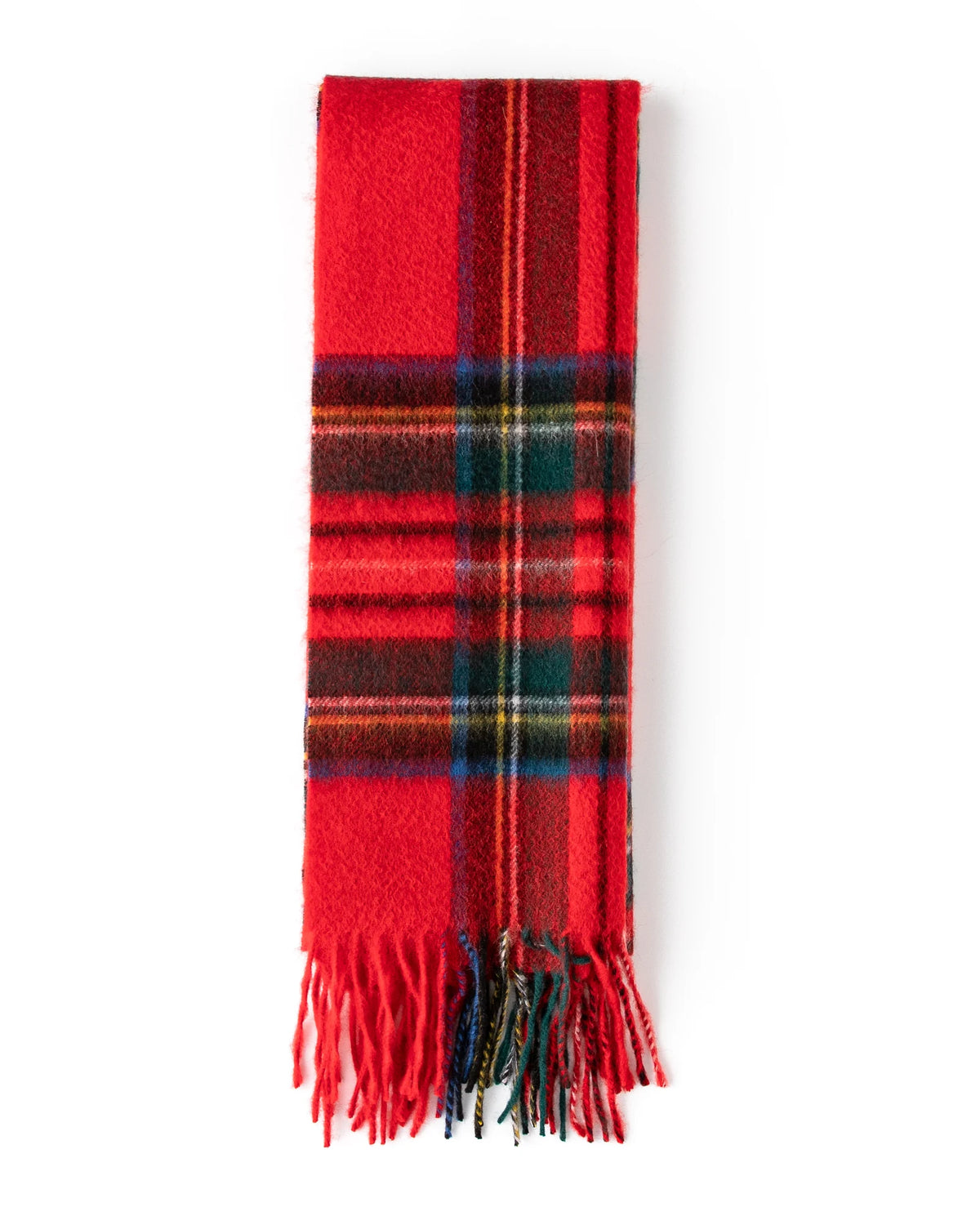 Check & Color-Block Cashmere Scarf - 70.87 x 11.81 in