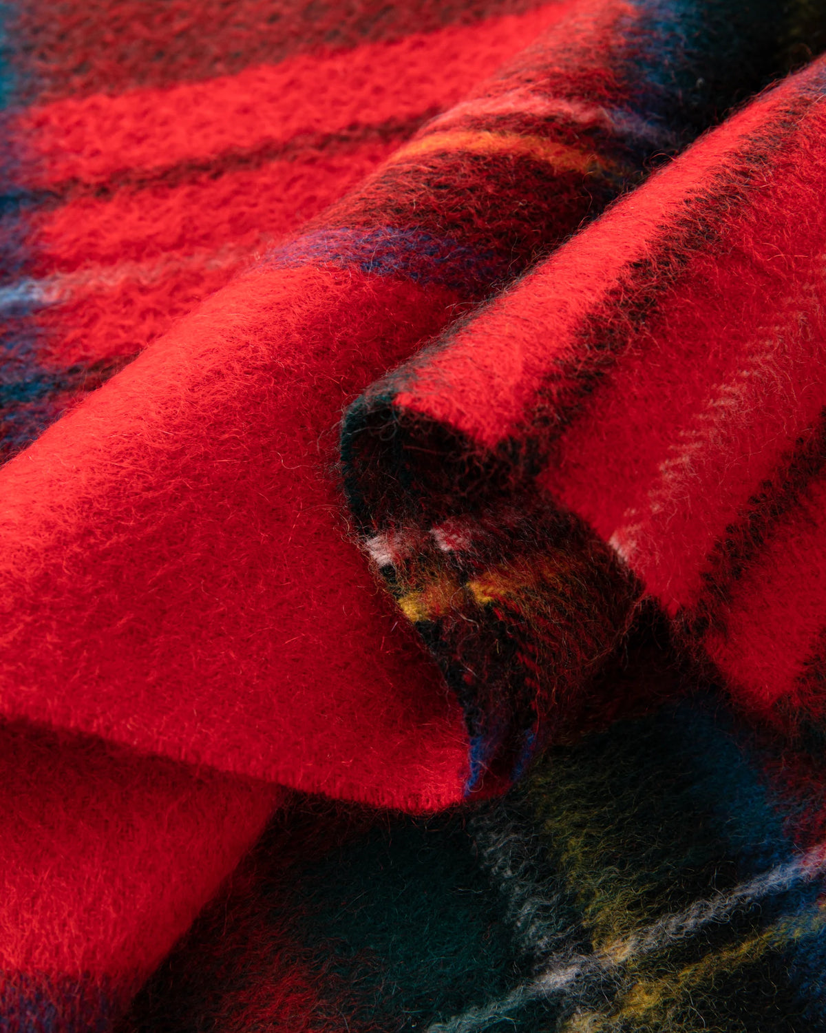 Check & Color-Block Cashmere Scarf - 70.87 x 11.81 in