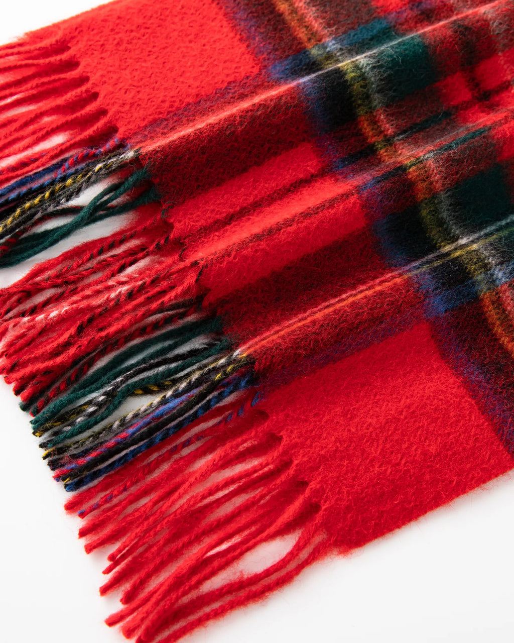 Check & Color-Block Cashmere Scarf - 70.87 x 11.81 in