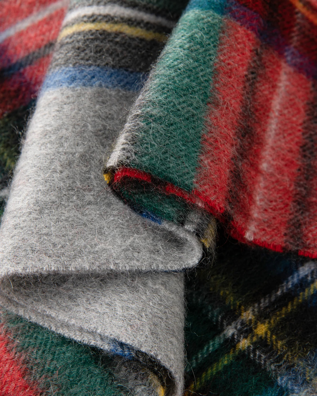 Check & Color-Block Cashmere Scarf - 70.87 x 11.81 in