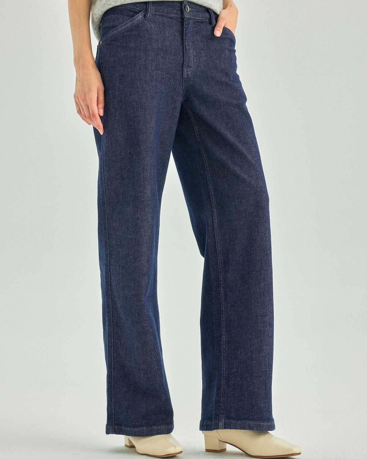 Stretch Cotton Straight-Leg Jeans