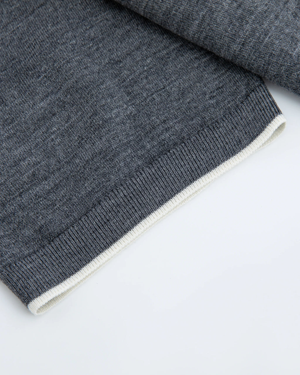 A+ Collection Seamless Merino Wool Contrast Trim Knit Top