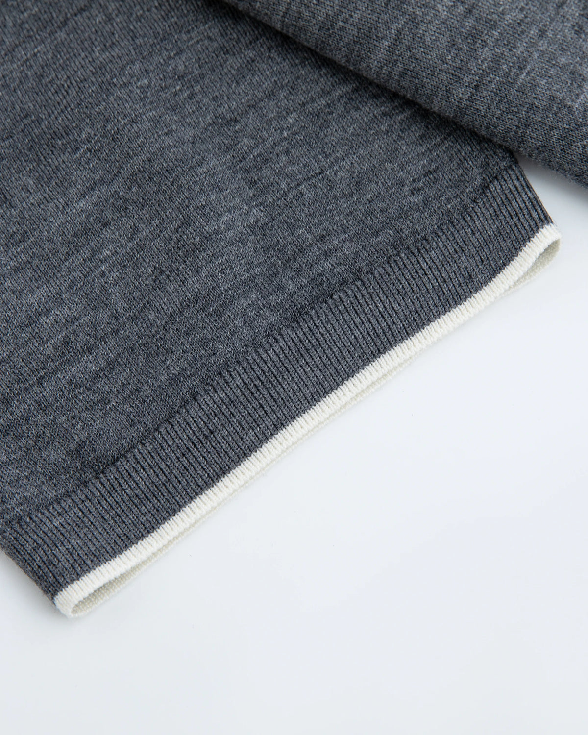 A+ Collection Seamless Merino Wool Contrast Trim Knit Top