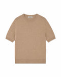 Pure Mongolian Cashmere Short-Sleeve Crewneck Sweater