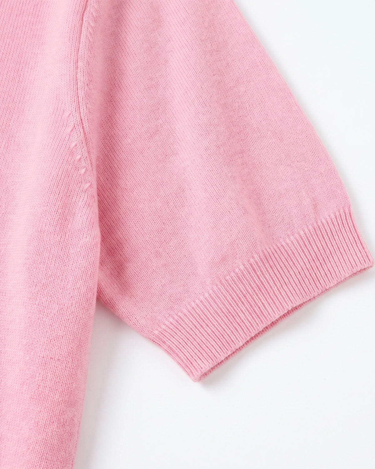Pure Mongolian Cashmere Short-Sleeve Crewneck Sweater