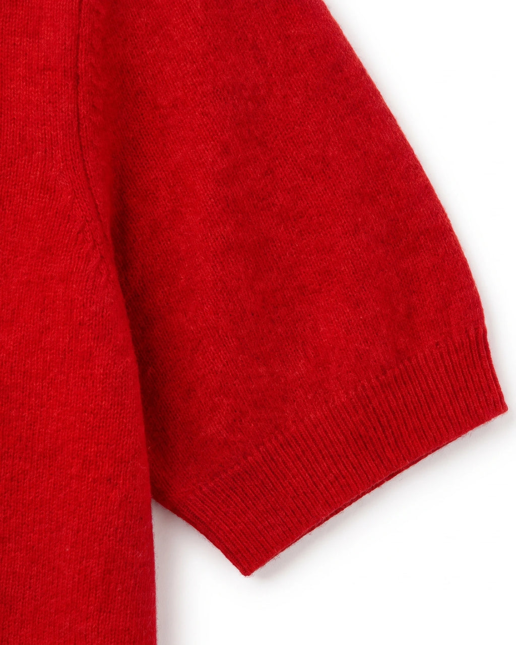 Pure Mongolian Cashmere Short-Sleeve Crewneck Sweater