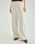 Linen Blend High-Rise Wide-Leg Trousers