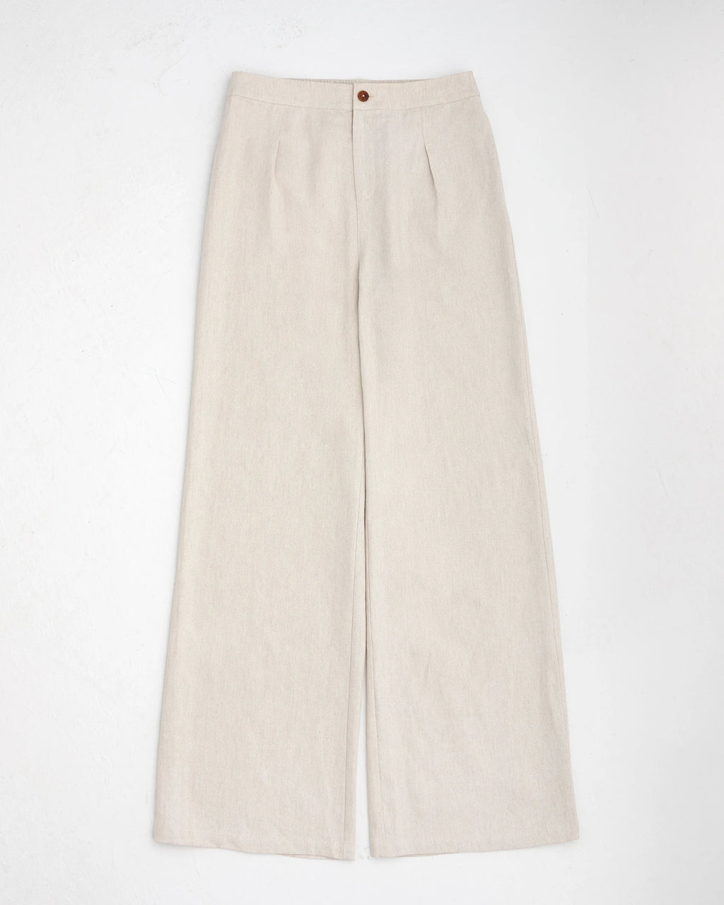 Linen Blend High-Rise Wide-Leg Trousers