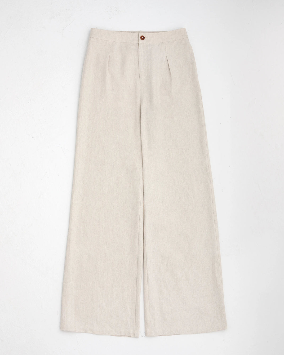 Linen Blend High-Rise Wide-Leg Trousers