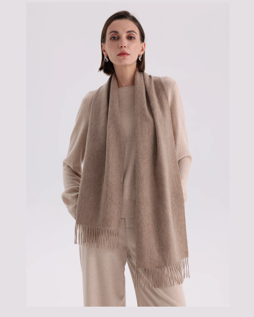 100% Mongolian Cashmere Scarf -  70.87 x 11.81 in