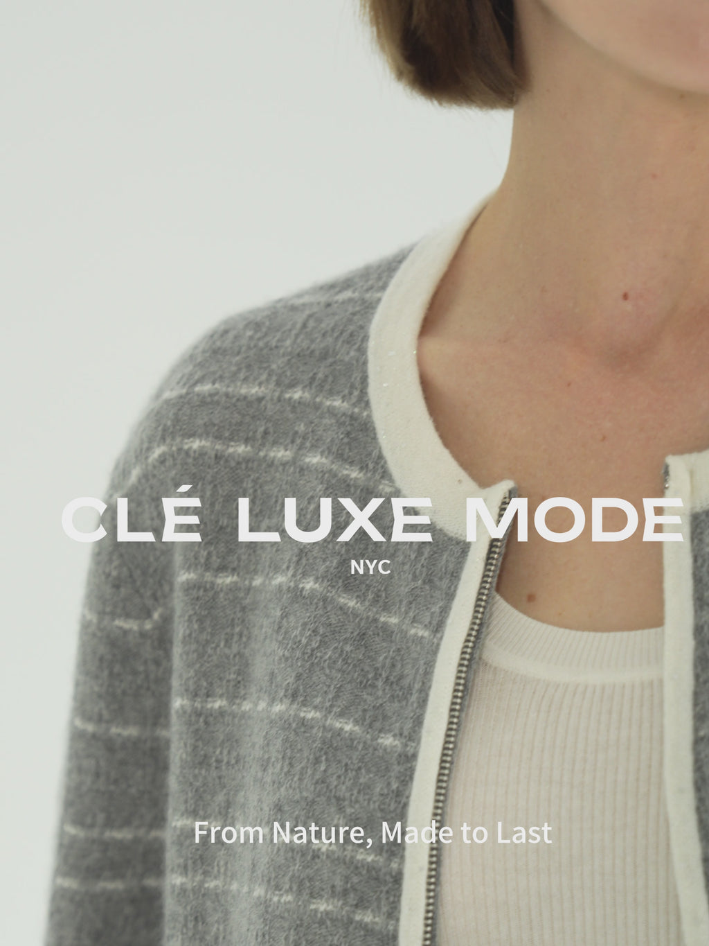 Pure Cashmere Striped Zip Cardigan