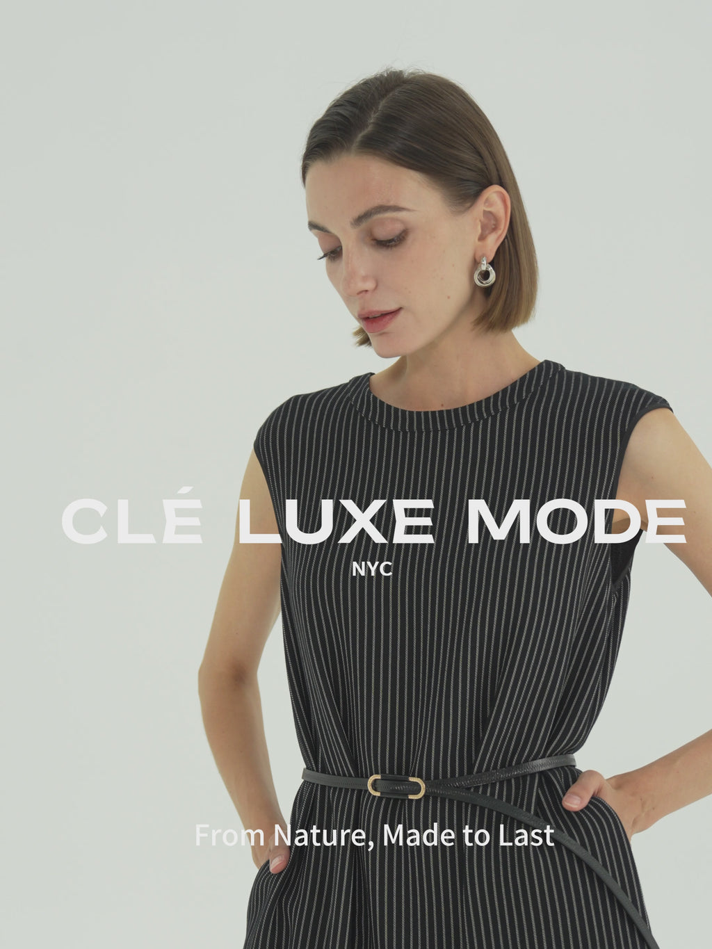 Striped Belted A-Line Midi Dress
