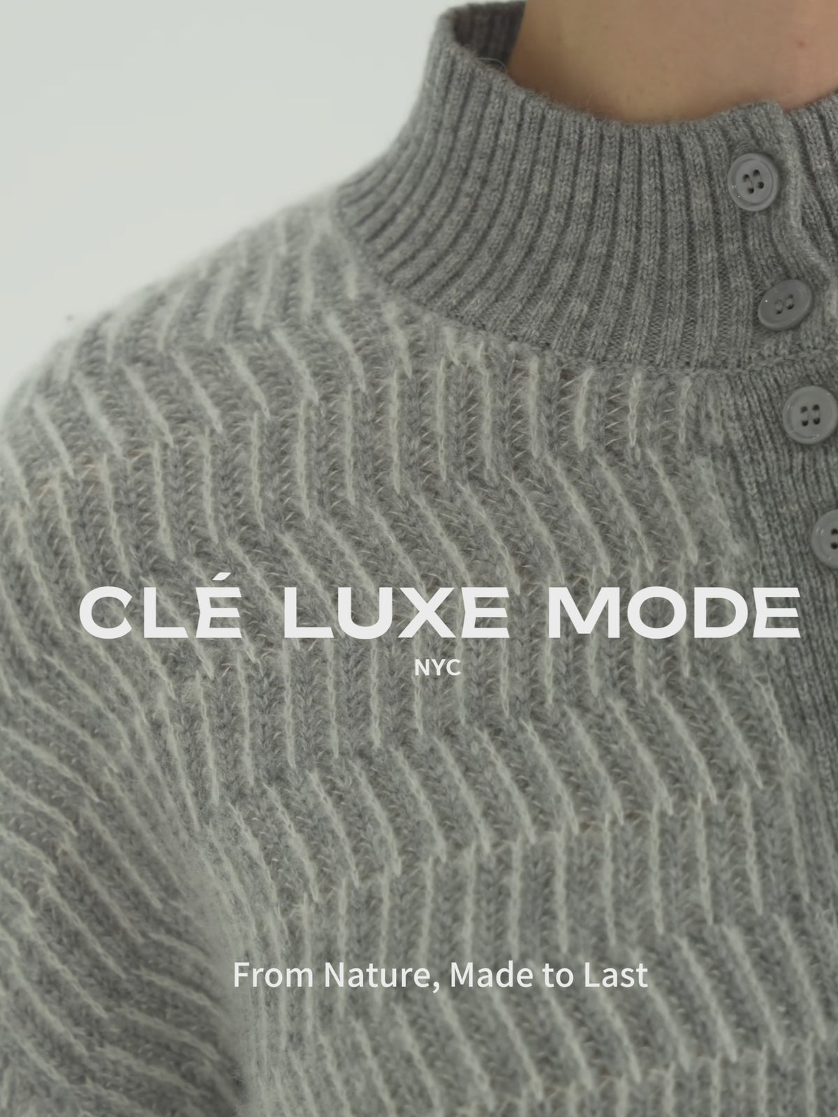 Pure Cashmere Button-Front Stand Collar Sweater