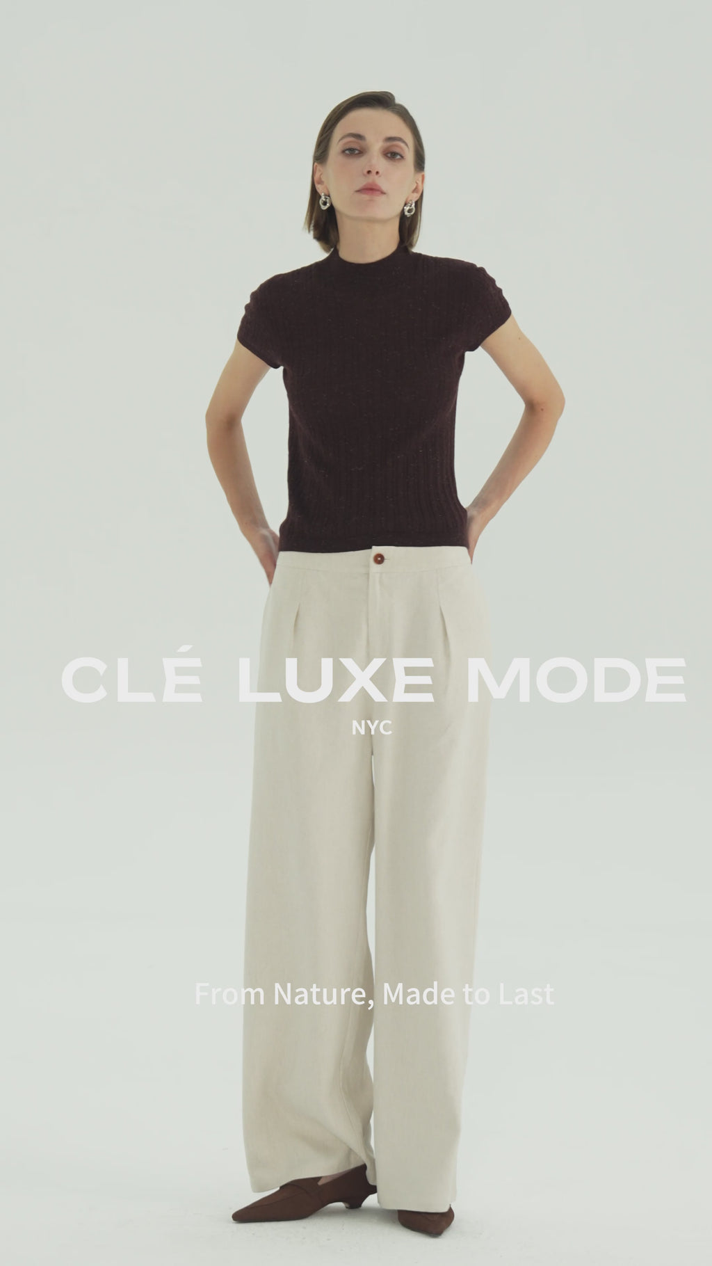 Linen Blend High-Rise Wide-Leg Trousers