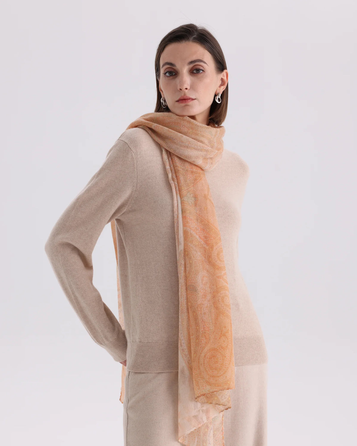 Printed Mongolian Cashmere Shawl - 76.77 x 25.59 in