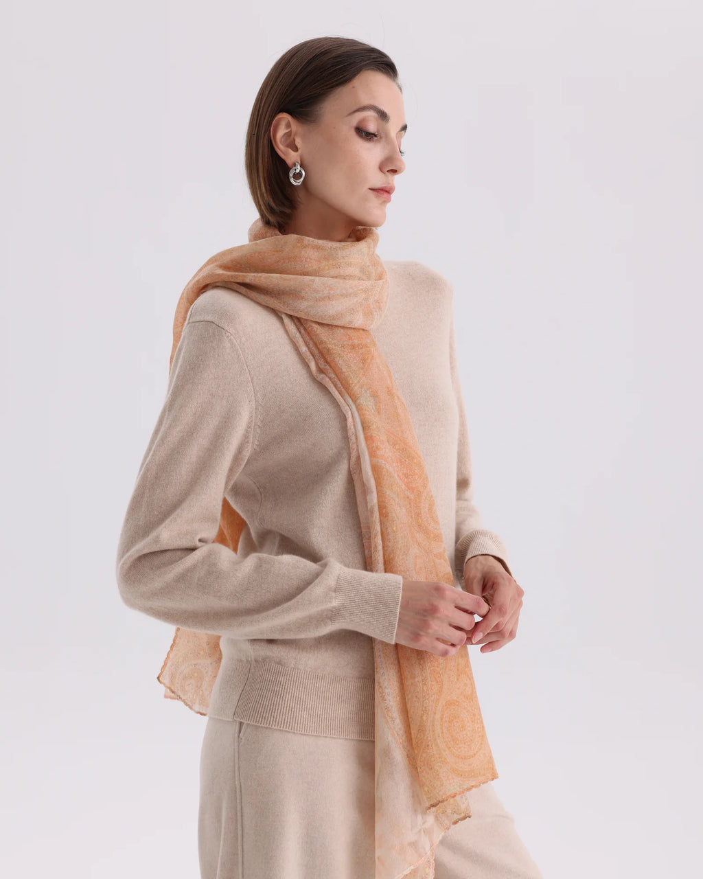 Printed Mongolian Cashmere Shawl - 76.77 x 25.59 in