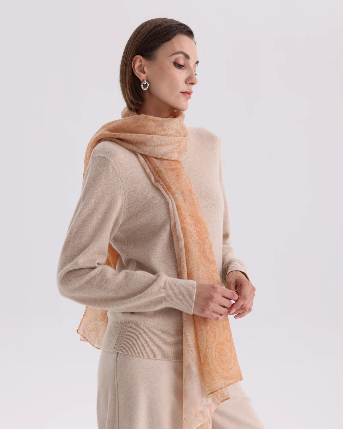 Printed Mongolian Cashmere Shawl - 76.77 x 25.59 in