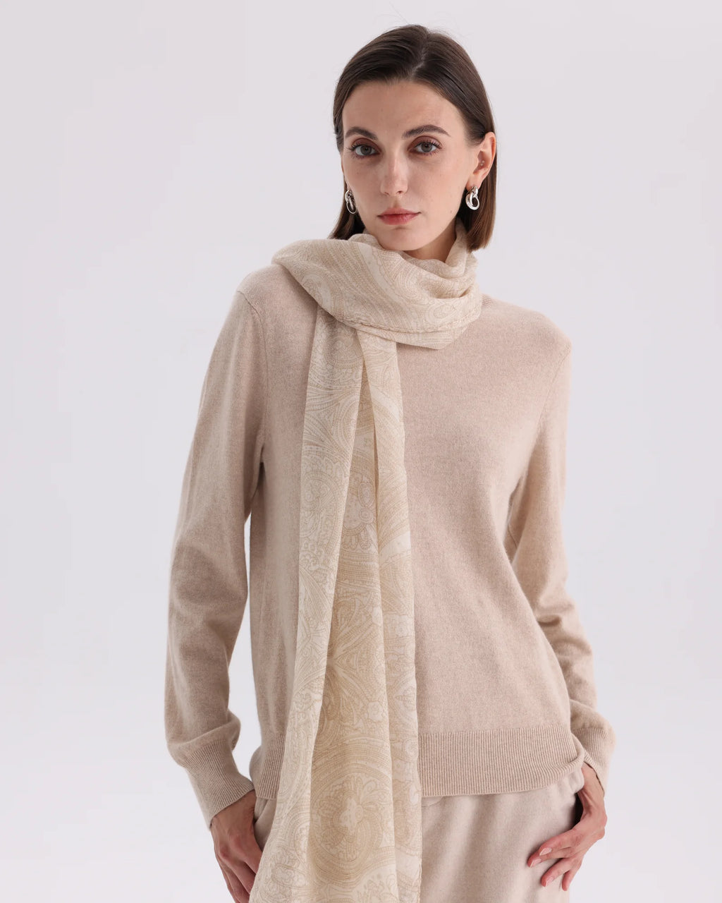 Printed Mongolian Cashmere Shawl - 76.77 x 25.59 in