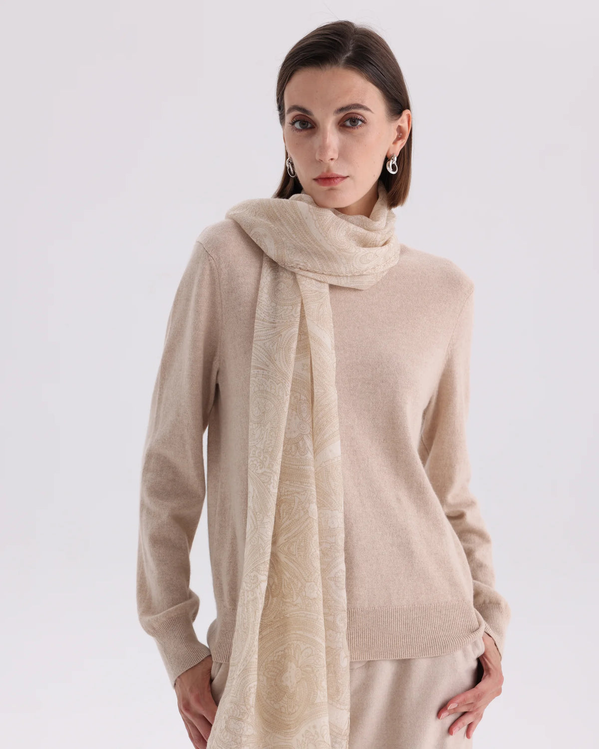 Printed Mongolian Cashmere Shawl - 76.77 x 25.59 in