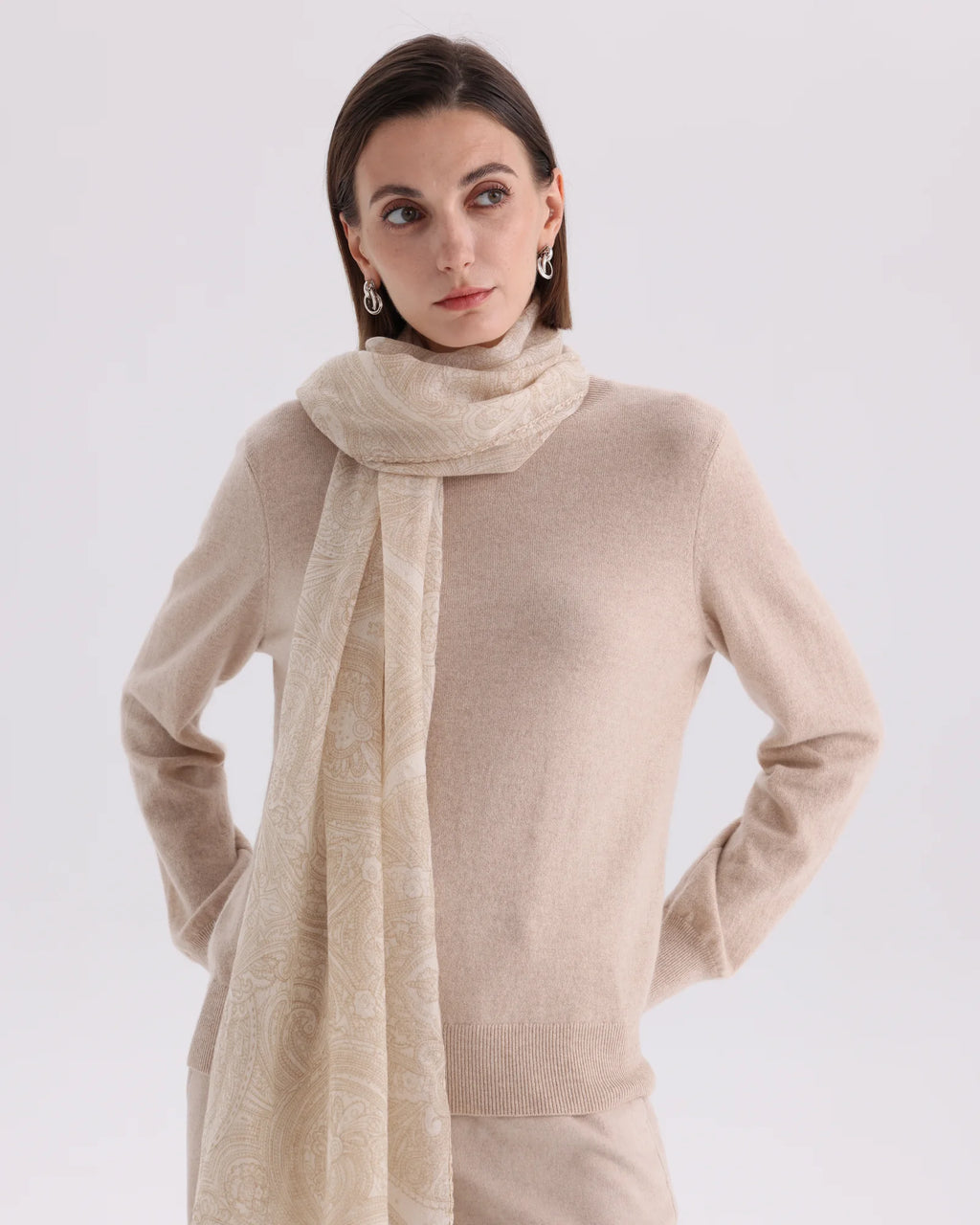 Printed Mongolian Cashmere Shawl - 76.77 x 25.59 in