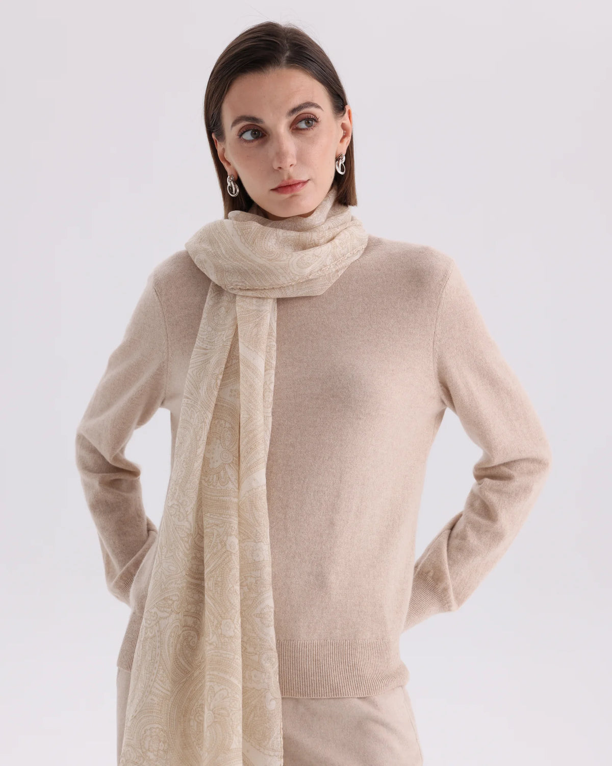 Printed Mongolian Cashmere Shawl - 76.77 x 25.59 in