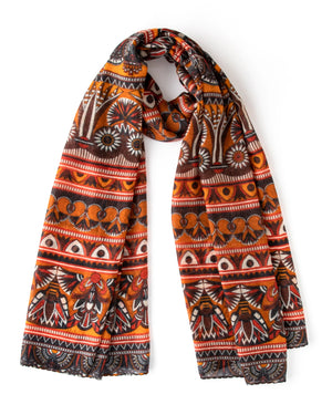 Orange Brown Ethnic Print
